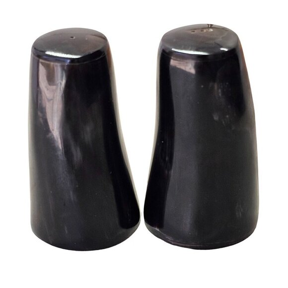 Salt and Pepper Shakers West Elm Naturally Shed Buffalo Horn Hand Made NiB - Picture 7 of 8